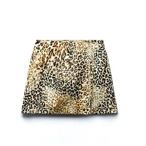 ANIMAL PRINT SATIN EFFECT MINI SKIRT
